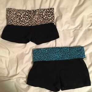 2 pairs of Victoria’s Secret Pink spandex shorts
